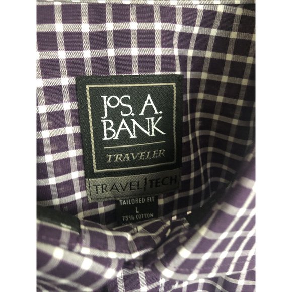 Jos A. Bank (Traveler Tech) Large Purple Stripped - Picture 5 of 5